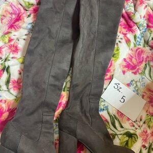 Gray Over-the-Knee Boots